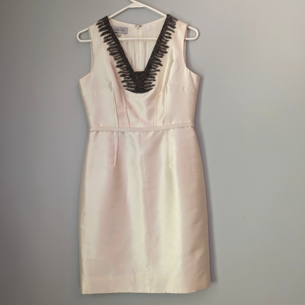 Rickie Freeman by Teri Jon Cream/Off White Cocktail Dress
